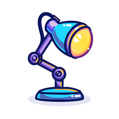 Colorful cartoon illustration of a modern desk lamp with a vibrant appearance, ideal for design and decoration projects.