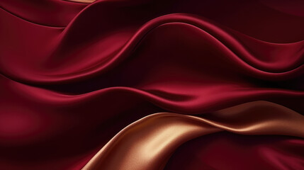 Obraz premium Abstract luxury swirling burgundy gold background. Gold waves abstract background texture. Print, painting, design, fashion., generative ai