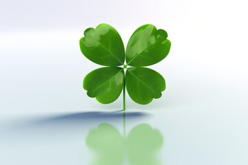 St.Patrick 's Day party decoration. Green balloons of clover leaf shapes. Holiday and celebration concept. Metallic air balloons.