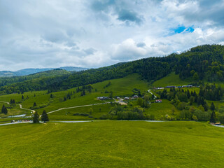 Panorama photography of a landscape in summer in Slovakia, Europe