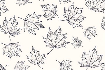 A pattern of falling leaves, depicted as minimalist line art