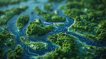 Obraz premium World Rivers Day high tech data concept 