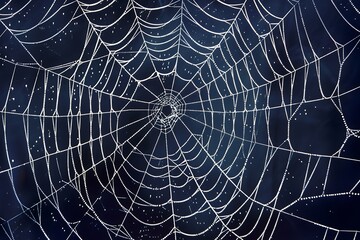 Obraz premium A pattern of thin, white lines creating a web on a dark background