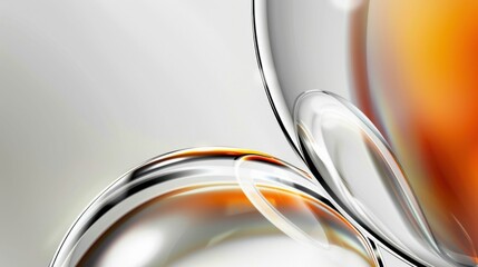 Fototapeta premium Abstract Glass Shapes with Orange and White Gradient. Generative ai