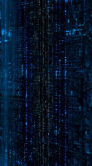 Blue digital matrix, binary code