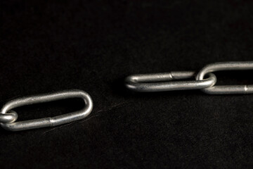 steel chain links connected together