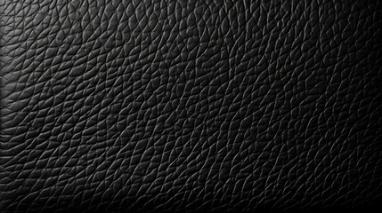 Texture of black leather background with stitched seam, close-up. Texture for design., generative ai