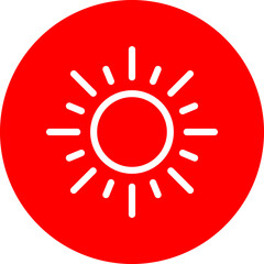 sun Vector Line White Circle Red