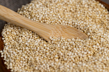 a large amount of quinoa groats during porridge cooking