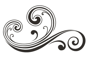 Decorative floral scroll, design element