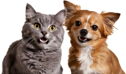 Obraz premium close-up photo of cat and dog 