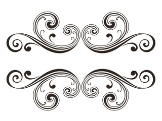 Decorative floral scroll, design element
