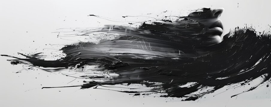 A single brushstroke that captures the essence of an emotion or concept, conveying powerful messages through minimalist expression.