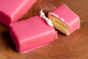 sweet soft cottage cheese in raspberry glaze