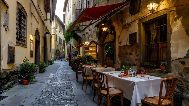 Fototapeta Traditional trattoria in Florence