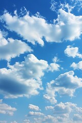 Fototapeta premium A sense of freedom under a cloudy sky in a high sunlit cloudscape, showcasing nature's beauty.