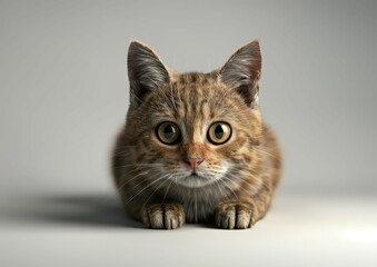 Obraz premium Cat Resting on a White Surface