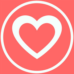 Heart icon. Love symbol. Vector illustration. Flat design style.