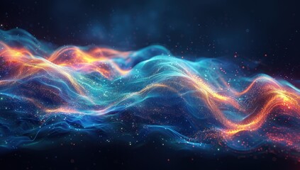 Abstract Colorful Digital Wave Background