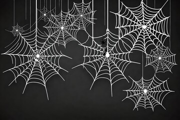 Spider hanging from spiderwebs isolated on png or transparent background, halloween banner, template for poster, brochure, advertising, promotion,sale marketing vector.