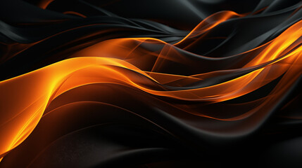 Obraz premium Abstract image in the form of waves with a combination of orange, red and black shades for wallpaper background for advertising or gift wrapping and web design. 