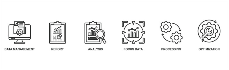 Data analysis banner web icon vector illustration concept with icon