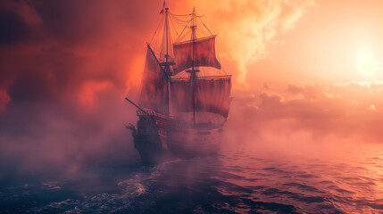 Fototapeta premium ship in the sea