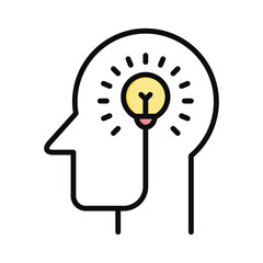 Creativity icon. Icon about intelligence. Person head icon