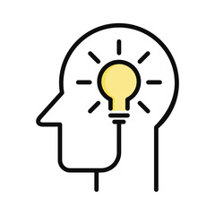 Creativity icon. Icon about intelligence. Person head icon