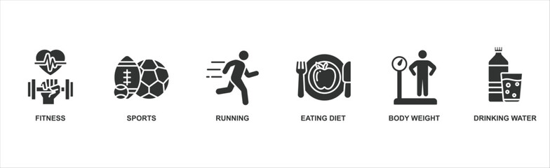 Exercise banner web icon vector illustration concept with icon