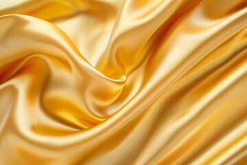 Fototapeta premium Luxurious of smooth gold silk or satin fabric texture background