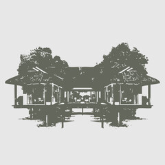 Obraz premium modern indonesian house style design architect