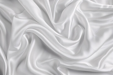 Fototapeta premium Luxurious of smooth white silk or satin fabric texture background