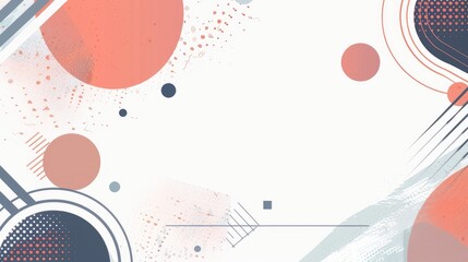Obraz premium A geometric template with an abstract background, designed with copyspace in a rule of thirds composition, flat design on a white background