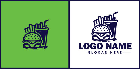 Fast food icon Quick-service food Junk food Takeout flat logo sign symbol editable vector