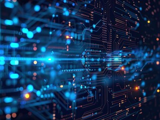 Obraz premium abstract blue technology communication concept.