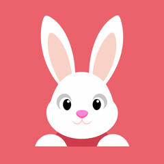 Illustration of a Cute Easter Bunny Rabbit Frame Peeking vector