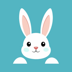 Illustration of a Cute Easter Bunny Rabbit Frame Peeking vector