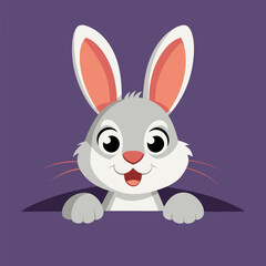 Illustration of a Cute Easter Bunny Rabbit Frame Peeking vector