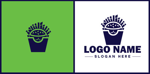 Fast food icon Quick-service food Junk food Takeout flat logo sign symbol editable vector