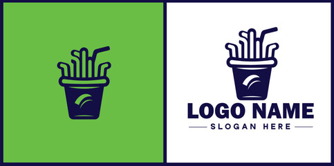 Fast food icon Quick-service food Junk food Takeout flat logo sign symbol editable vector