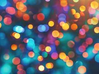 Fototapeta premium Blurred bokeh of colorful Christmas lights for festive holiday background