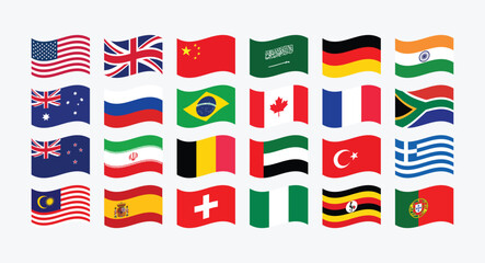 Giant Flag Collection. Set of World Country National Flag. 
