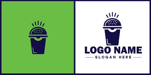 Fast food icon Quick-service food Junk food Takeout flat logo sign symbol editable vector