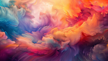 Fototapeta premium Kaleidoscopic visuals form a fantastical scenery that immerses you in a dreamlike realm, filled with vibrant colors and mesmerizing patterns.