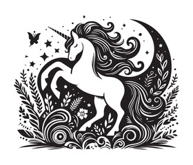 unicorn vector svg animal Graphic resources black color design