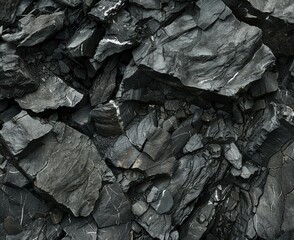  Stark Contrast: Rough-Hewn Coal Pile Against Soft Light