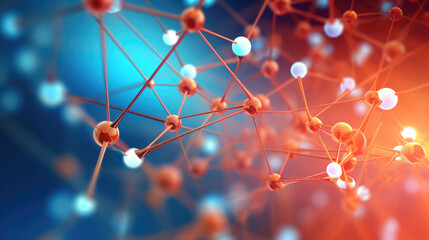 Molecule DNA Model Structure, Atoms background. Medical background . Molecular structure at the atomic level, generative ai