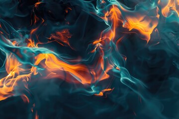 Fototapeta premium A burning flame on a black surface, suitable for use in contexts where a warm glow is needed