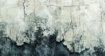 Obraz premium Worn Textured Wall Art, Abstract Urban Mosaic, Gray Scraped Paint Effect, Wall Decor for Contemporary Spaces